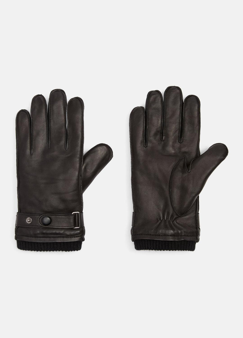Leather Wrist-Strap Glove in Gloves - BLACK