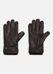 Leather Wrist-Strap Glove in Gloves - BLACK