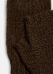 Cashmere Hand Warmers in Gloves - DARK LEAF