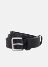 Men's 30mm Leather Double-Loop Belt in Belts - BLACK/PALLADIUM
