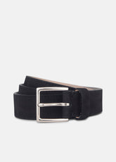 Men's 32mm Nubuck Leather Belt in Belts - BLACK/PALLADIUM