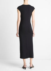 Jersey Draped Cowl-Neck Dress in Dresses & Skirts - BLACK