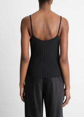 Ribbed V-Neck Camisole in Shirts & Tees - BLACK