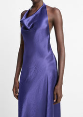 Satin Cowl-Neck Maxi Dress in Dresses & Skirts - DEEP IRIS