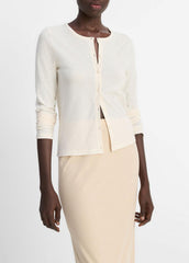 Cotton Crepe Jersey Cardigan in Shirts & Tees - OAT SHELL