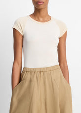 Colorblock Pima Cotton Raglan T-Shirt in Shirts & Tees - OAT SHELL COMBO