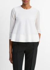 Italian Cotton-Blend A-Line Sweater in Sweaters - OPTIC WHITE