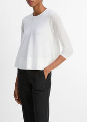 Italian Cotton-Blend A-Line Sweater in Sweaters - OPTIC WHITE