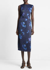 Poppy Blur Crushed Satin Column Skirt in Dresses & Skirts - MIDNIGHT