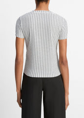 Checked Smocked T-Shirt in Shirts & Tees - BLACK COMBO