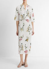 Wilted Peony Pleated Side-Tie Skirt in Dresses & Skirts - WHITE PEONY