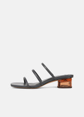 Palm Springs Leather Heeled Sandal in Shoes - IRIS SLATE
