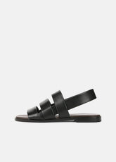 Mazie Leather Slingback Sandal in Shoes - BLACK