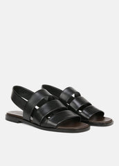 Mazie Leather Slingback Sandal in Shoes - BLACK