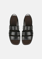 Mazie Leather Slingback Sandal in Shoes - BLACK