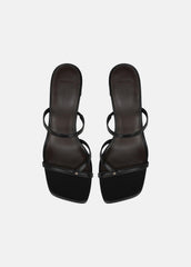 Ona Leather Heeled Sandal in Shoes - BLACK