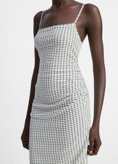 Checked Smocked Tank Dress in Dresses & Skirts - BLACK COMBO