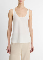 Classic Stretch-Silk Bias Tank in Shirts & Tees - OFF WHITE
