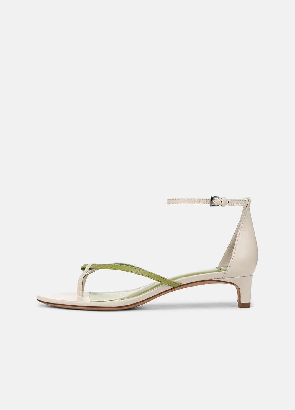 Siri Leather Heeled Sandal in Shoes - FLAX/HERBARIA