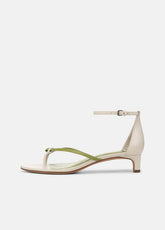 Siri Leather Heeled Sandal in Shoes - FLAX/HERBARIA