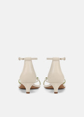 Siri Leather Heeled Sandal in Shoes - FLAX/HERBARIA