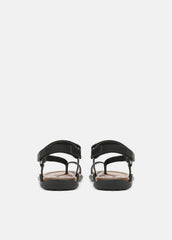 Summer Leather & Canvas Sandal in Shoes - BLACK