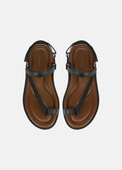 Summer Leather & Canvas Sandal in Shoes - BLACK