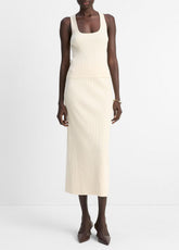 Ribbed Cotton-Blend Midi Skirt in Dresses & Skirts - OAT SHELL