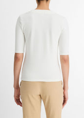 Jersey Elbow-Sleeve Henley in Shirts & Tees - OFF WHITE