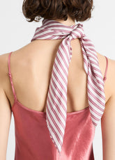 Till Stripe Silk Scarf in Accessories - PEONY WOOD/OFF WHITE