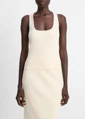 Ribbed Cotton-Blend Racerback Tank in Shirts & Tees - OAT SHELL