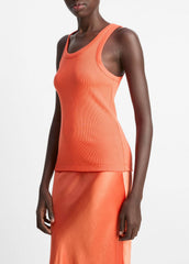 Ribbed Scoop-Neck Tank in Shirts & Tees - BURNT ORCHID