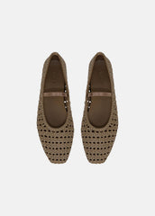 Vivian Leather Mary Jane Flat in Shoes - SAND SHELL