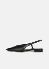 Ines Leather Slingback Flat in Shoes - BLACK
