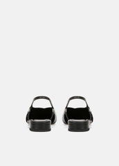 Ines Leather Slingback Flat in Shoes - BLACK
