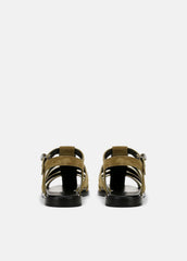 Melina Suede Fisherman Sandal in Shoes - OLIVE WOOD