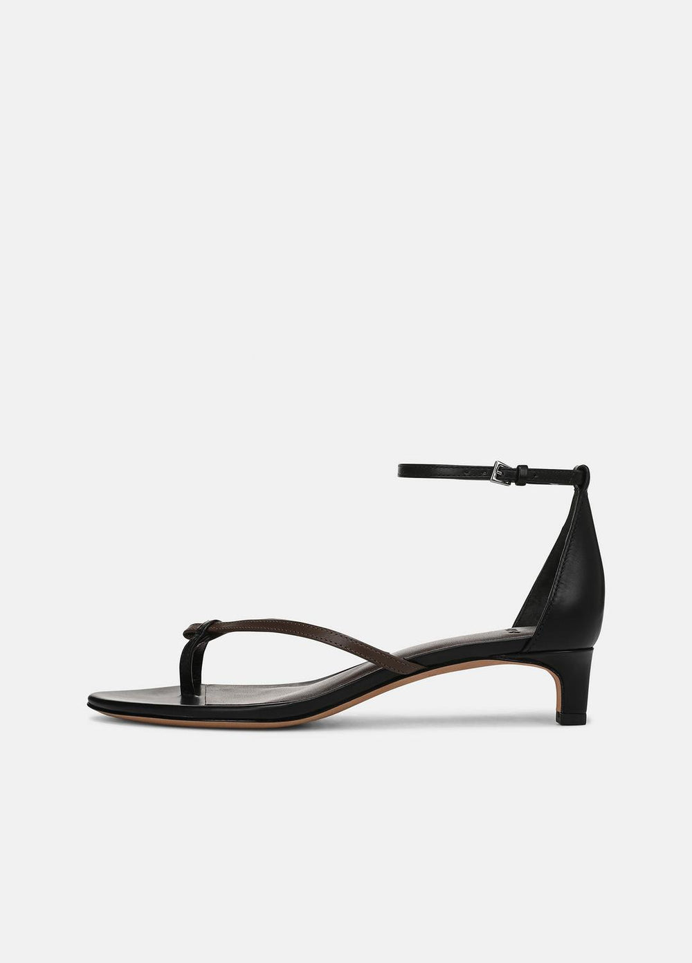 Siri Leather Heeled Sandal in Shoes - BLACK/NUTWOOD