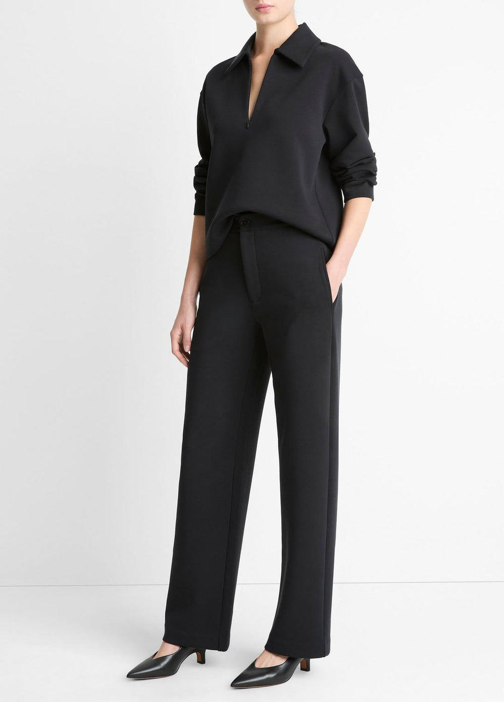 Cotton-Blend Trouser in Trousers - BLACK