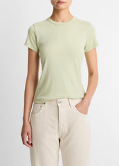 Pima Cotton-Blend '90s Shrunken T-Shirt in Short Sleeve - PALE FERN