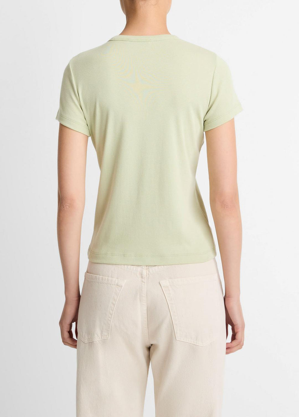 Pima Cotton-Blend '90s Shrunken T-Shirt in Short Sleeve - PALE FERN