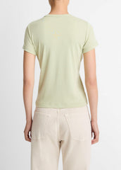 Pima Cotton-Blend '90s Shrunken T-Shirt in Short Sleeve - PALE FERN