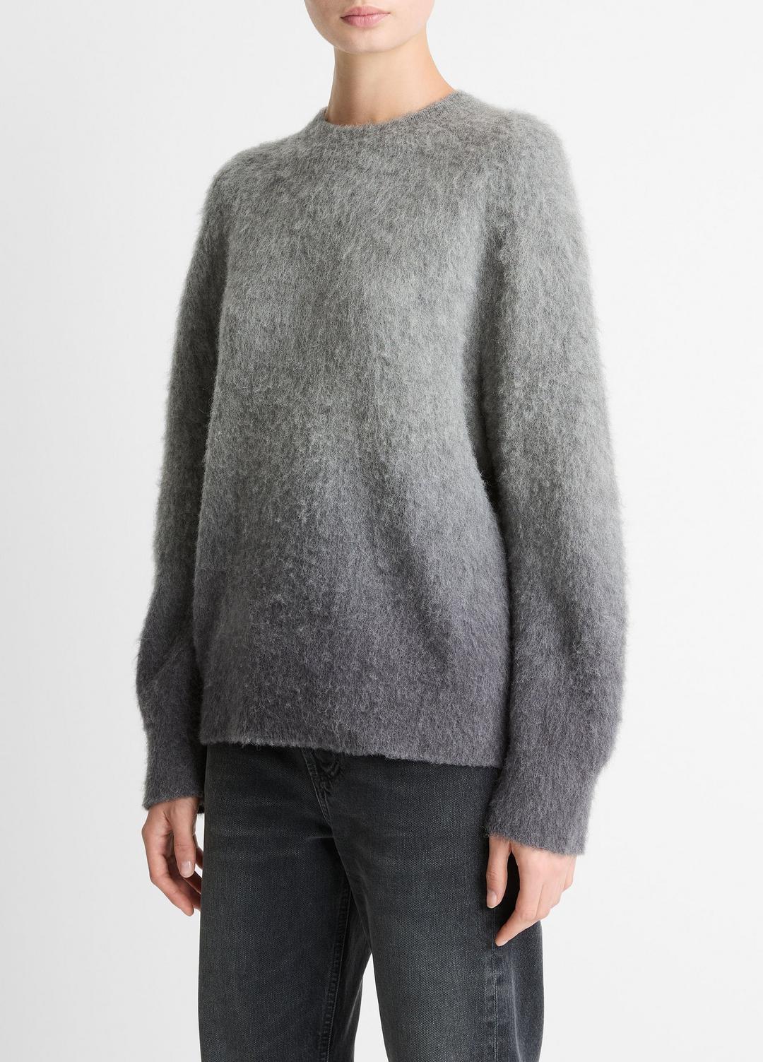 Ombré Alpaca & Wool-Blend Sweater in Crew Neck - GREY OMBRE