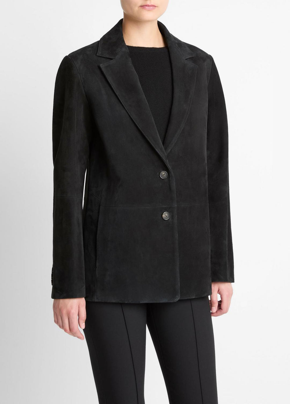 Suede Blazer in Blazers - BLACK