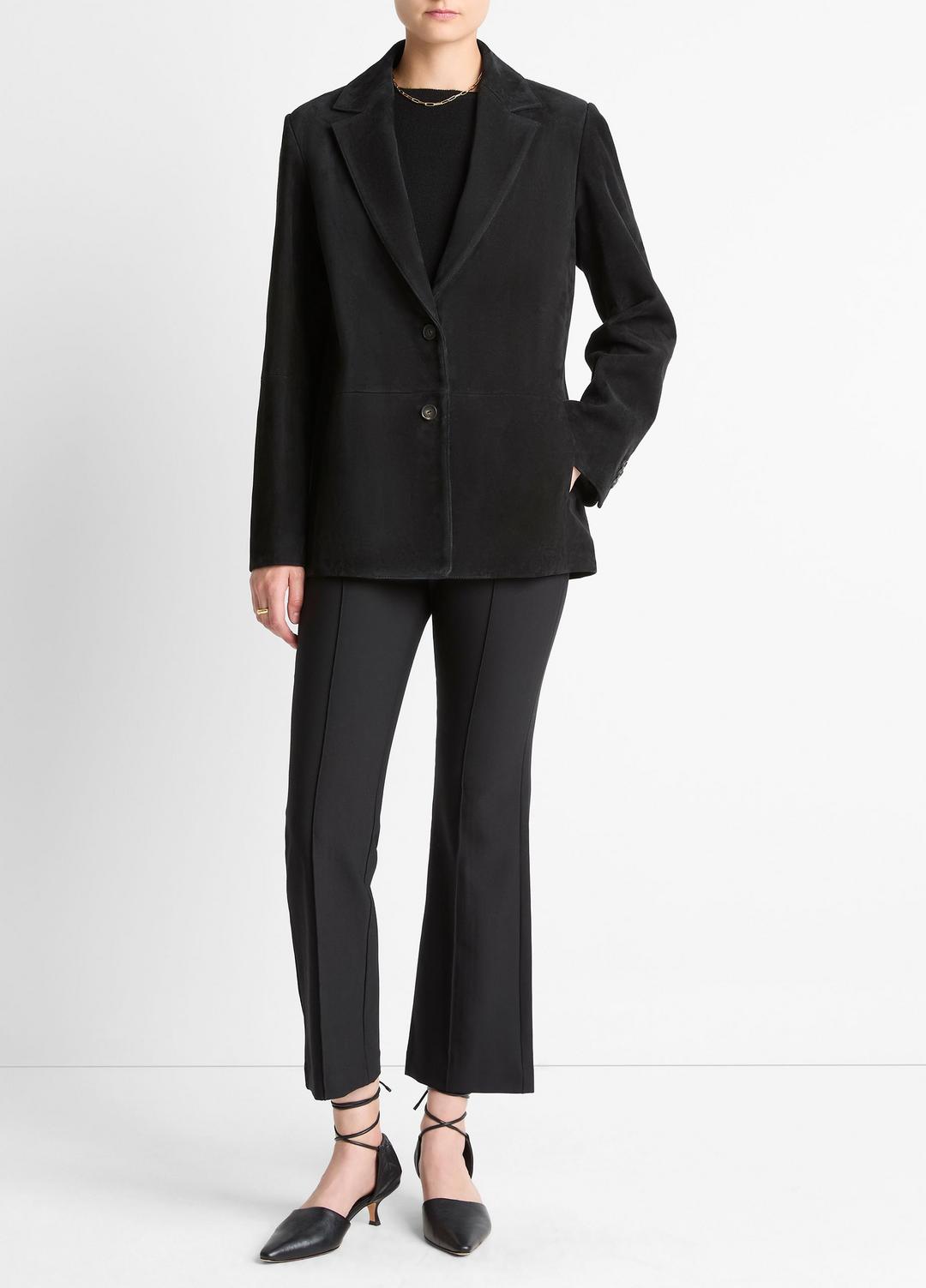 Suede Blazer in Blazers - BLACK