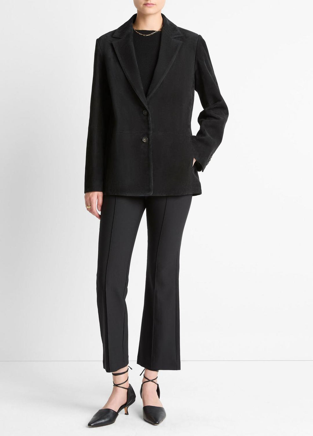 Suede Blazer in Blazers - BLACK