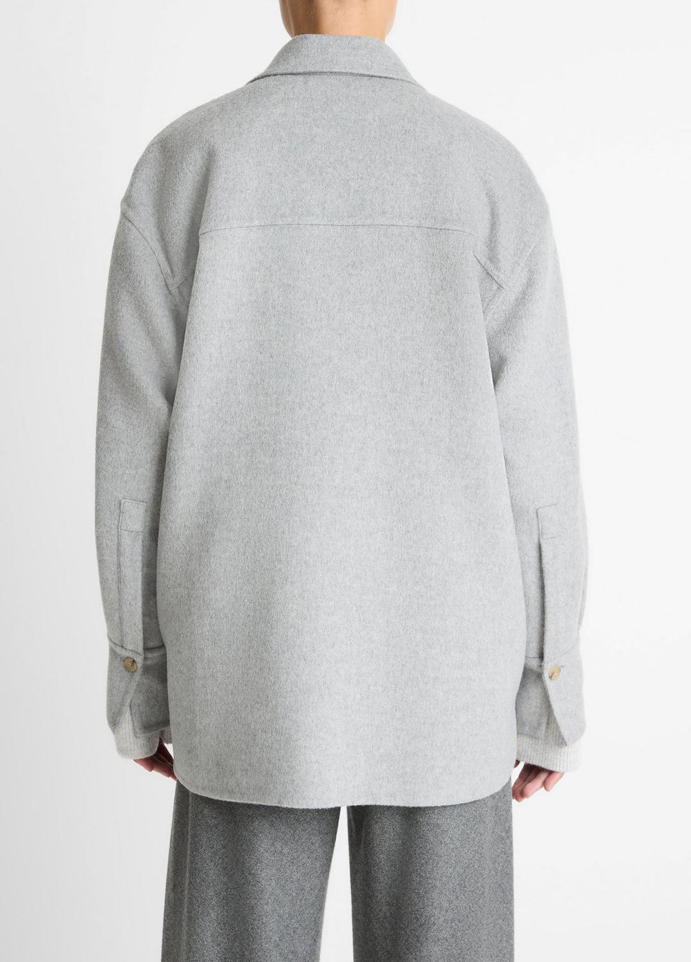 Double-Face Wool & Cashmere-Blend Shirt Jacket in Jackets - HEATHER GREY