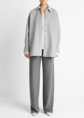 Double-Face Wool & Cashmere-Blend Shirt Jacket in Jackets - HEATHER GREY