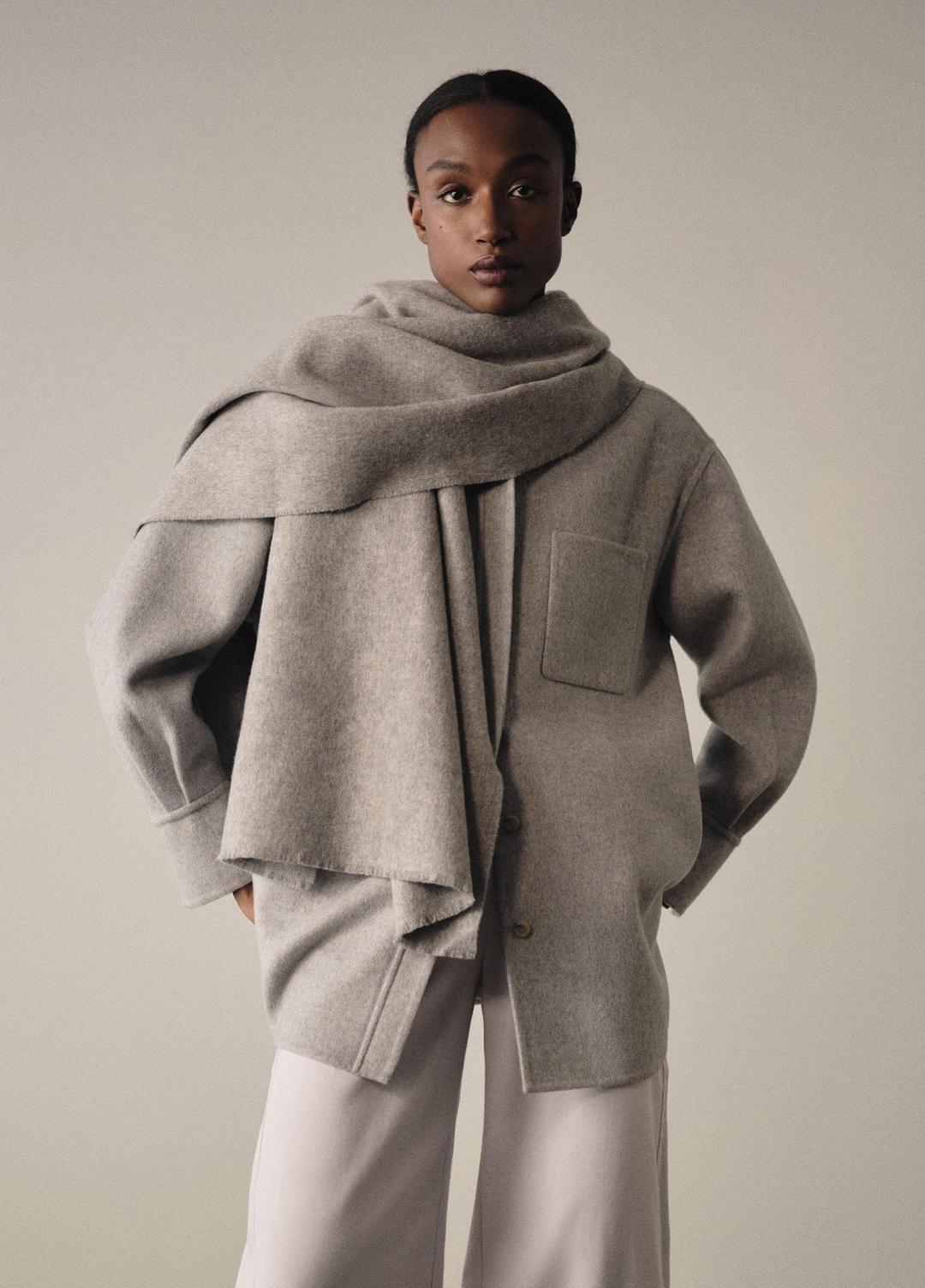 Double-Face Wool & Cashmere-Blend Shirt Jacket in Jackets - HEATHER GREY
