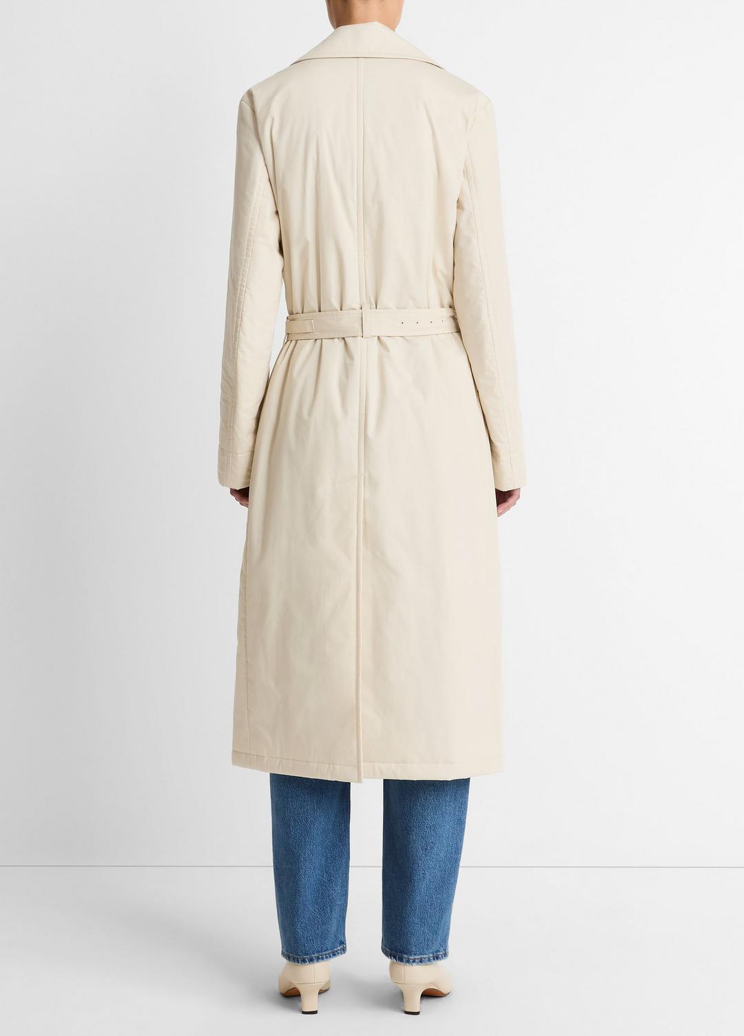 Padded Cotton Long Coat in Coats - WHITE TEA