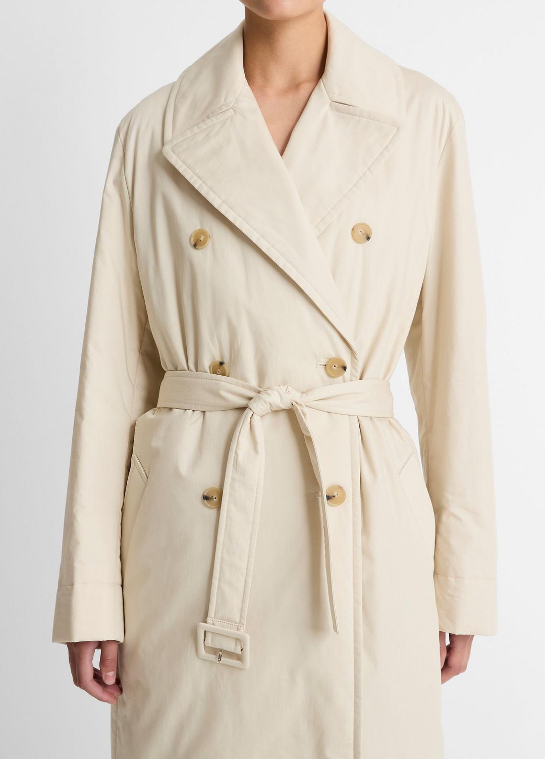 Padded Cotton Long Coat in Coats - WHITE TEA